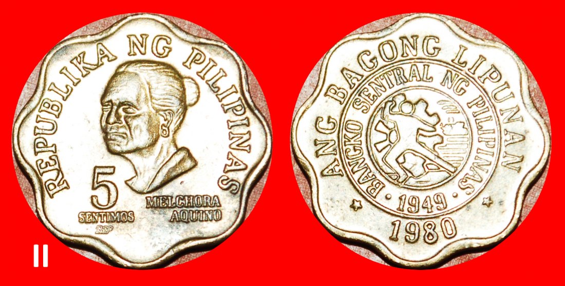  Ⰺ DISCOVERY COIN: PHILIPPINES★5 CENTIMO 1980BSP! Melchora Aquino 1812-1919! LOW START ★ NO RESERVE!   