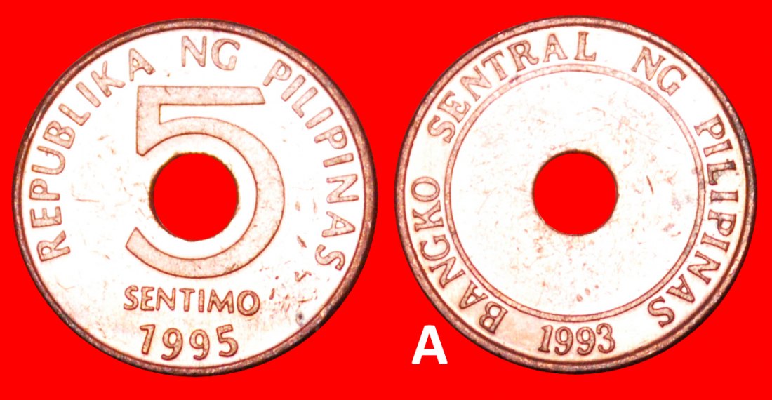  Ⰺ 1993: PHILIPPINES★5 CENTIMOS 1995! HOLE (1995-2017)! DIE A! JUST PUBLISHED★LOW START ★ NO RESERVE!   