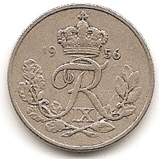  Dänemark 10 Ore 1956 #207   
