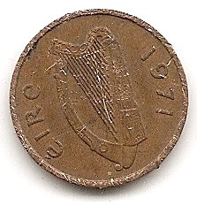  Irland 1/2 Penny 1971 #23   