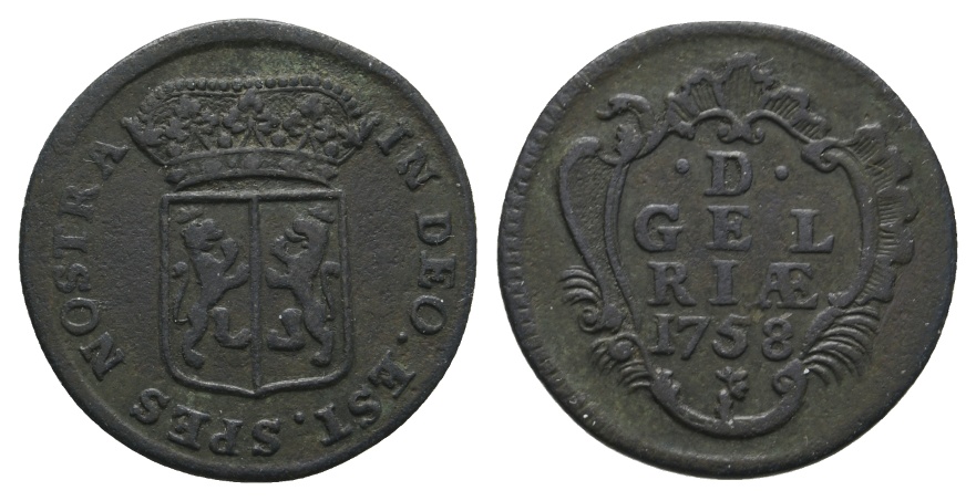  Ausland; Niederlande; Kleinmünze 1758   