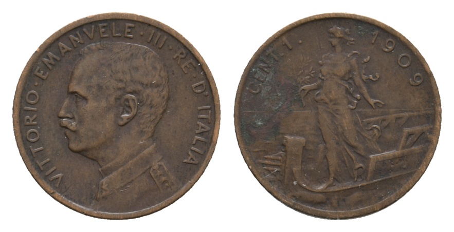 Ausland; Italien; Kleinmünze 1909   