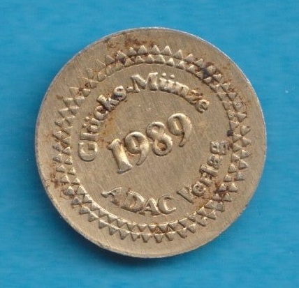  Glücks Münze 1989 ADAC   