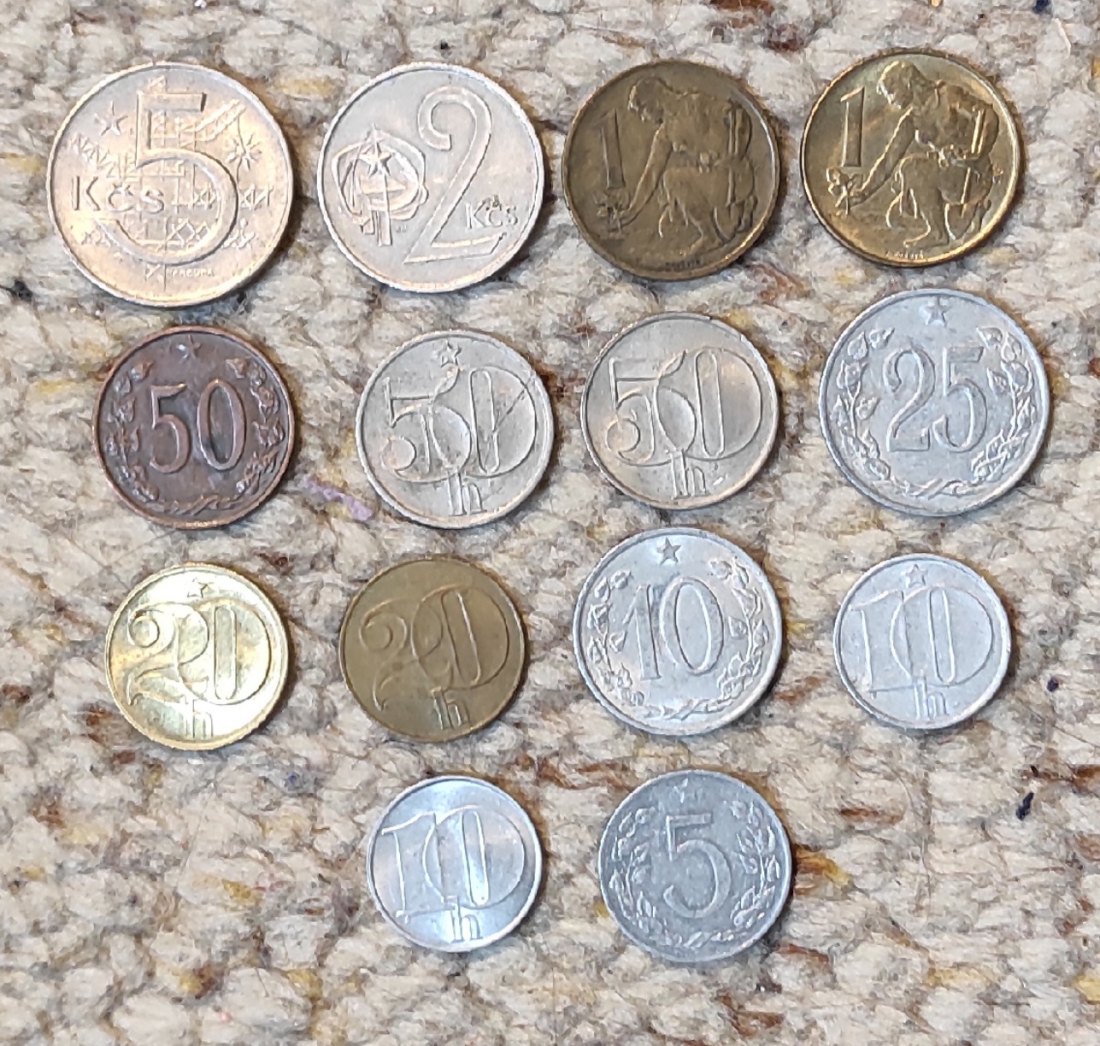  Set 059: Tschechoslowakei Münzlot mit 14 verschiedenen Münzen   