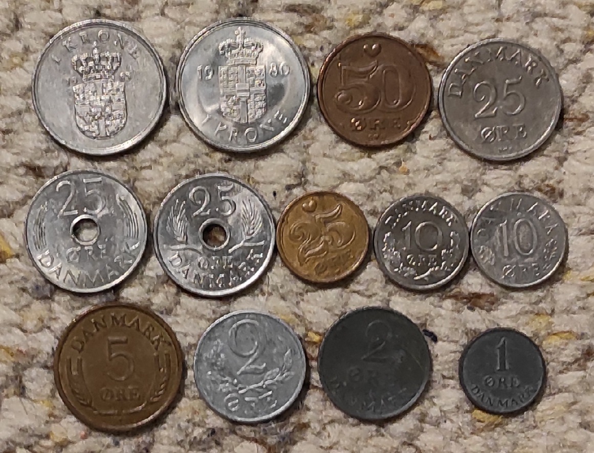  Set 063: Dänemark Münzlot mit 13 verschiedenen Münzen   