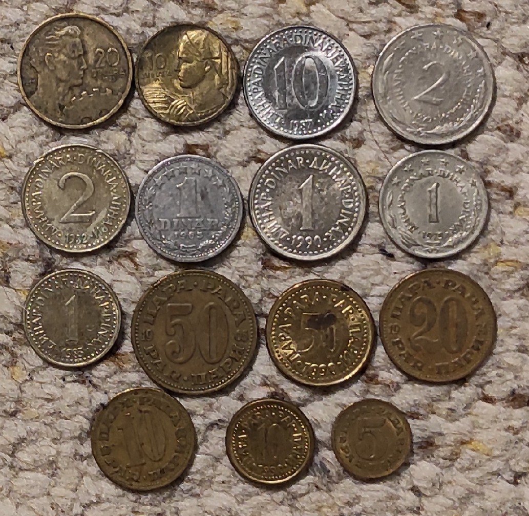  Set 065: Jugoslawien Münzlot mit 15 verschiedenen Münzen   