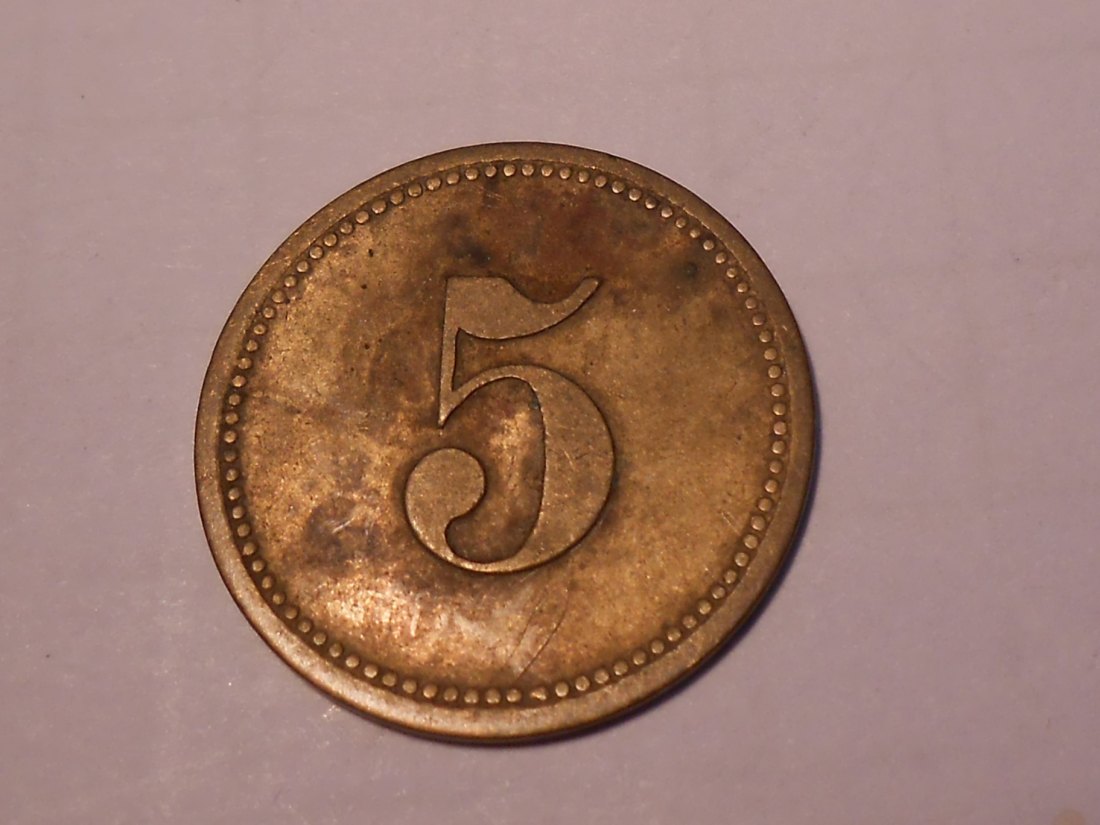  #MED12 Wertmarke 5 Pf. (Jeton) „WERTH-MARKE“   