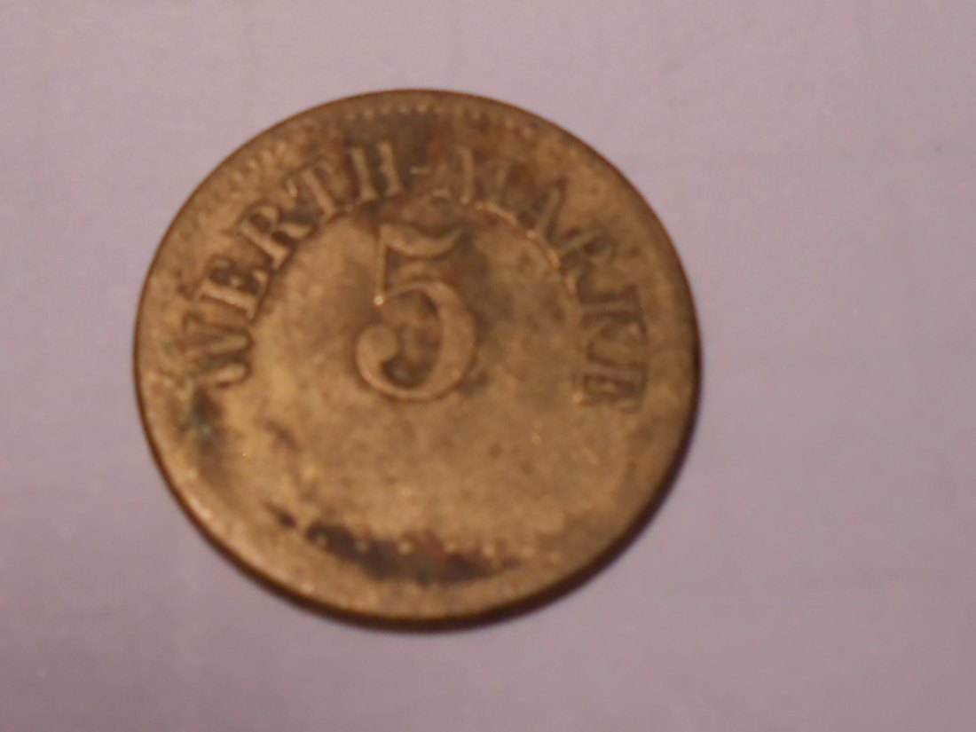  #MED12 Wertmarke 5 Pf. (Jeton) „WERTH-MARKE“   
