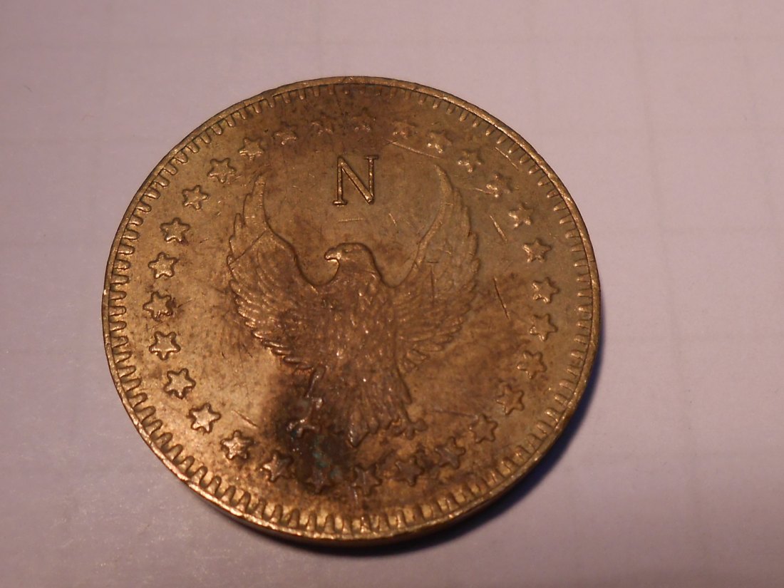  #MED20 Jeton, Weiterspiel-Marke, ohne Wertangabe, mit beidseitig Motiv Adler   