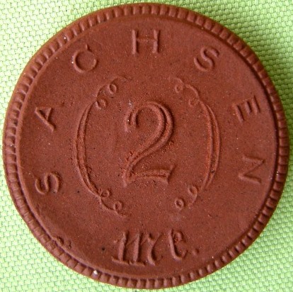  Sachsen Freistaat 2 Mark 1921 Böttger Steingut   