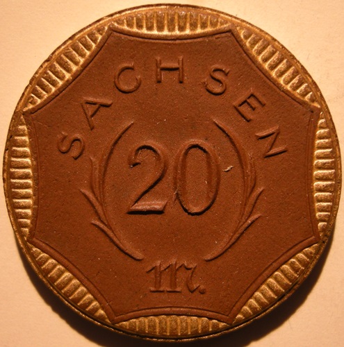  Sachsen Freistaat 20 Mark 1921 Böttger Steingut   