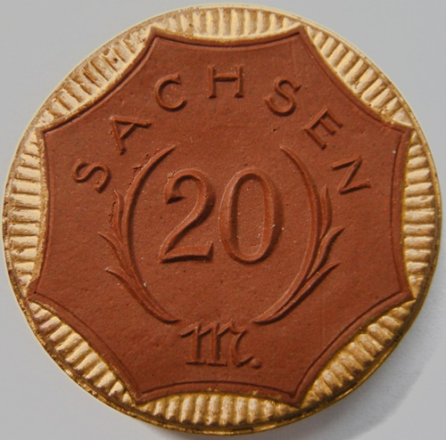  Sachsen Freistaat 20 Mark 1920 Böttger Steingut   