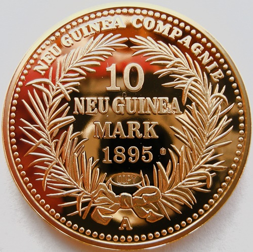  DNG 10 Mark 1895, Copy, Cu vergoldet, 40 mm, 28,09 g   