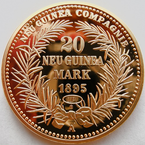  DNG 20 Mark 1895, Copy, Cu vergoldet, 40 mm, 28,3 g   