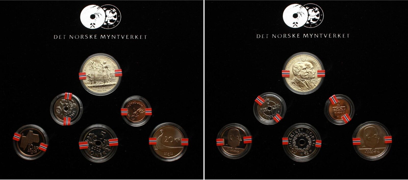  Norwegen: Harald V., Münzset zum 100. Jubliäum der Soveränität Norwegens 2005   