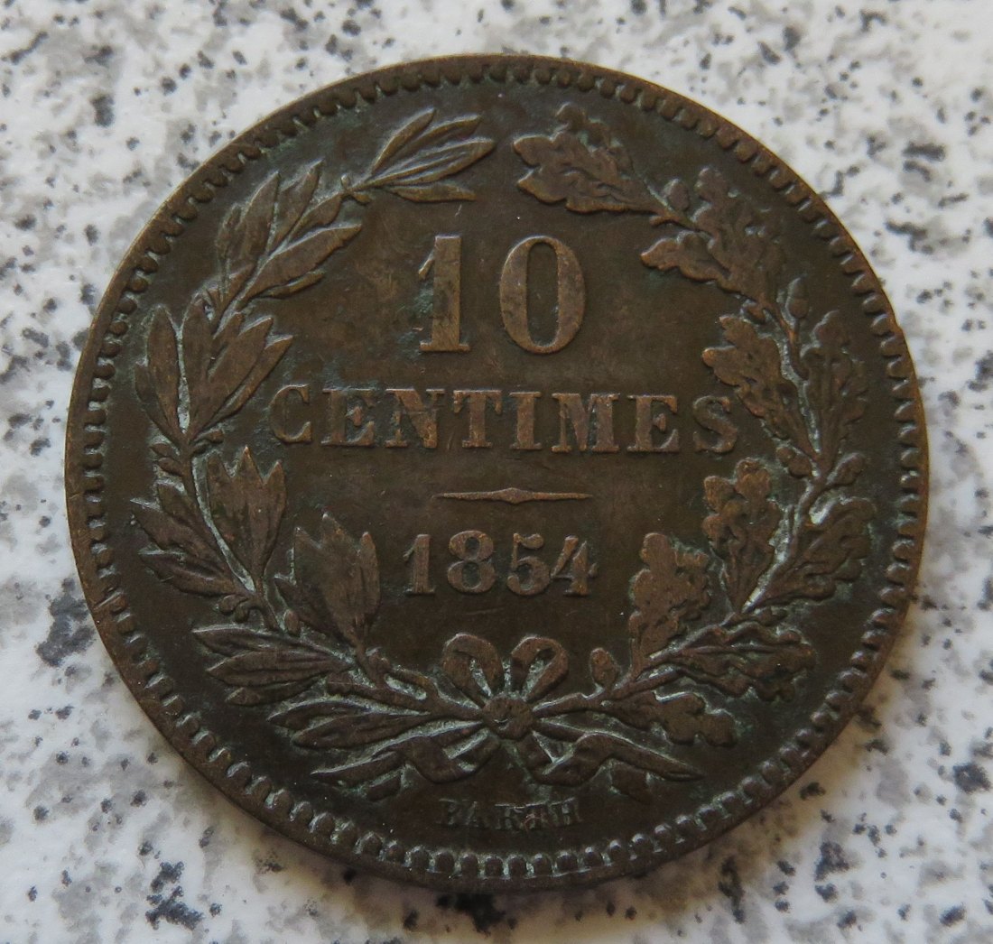  Luxemburg 10 Centimes 1854   