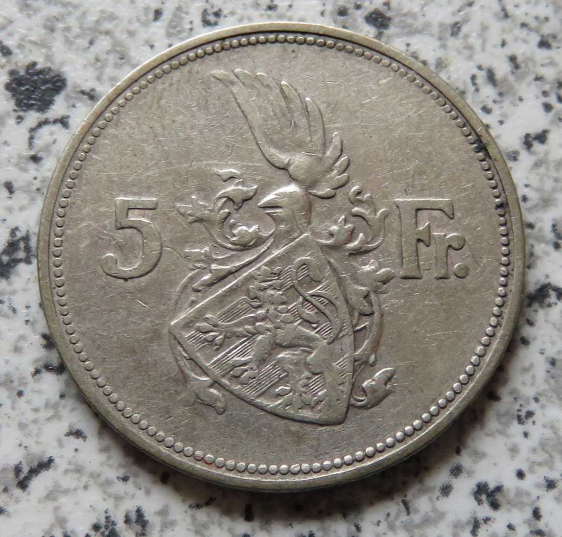  Luxemburg 5 Francs 1929   