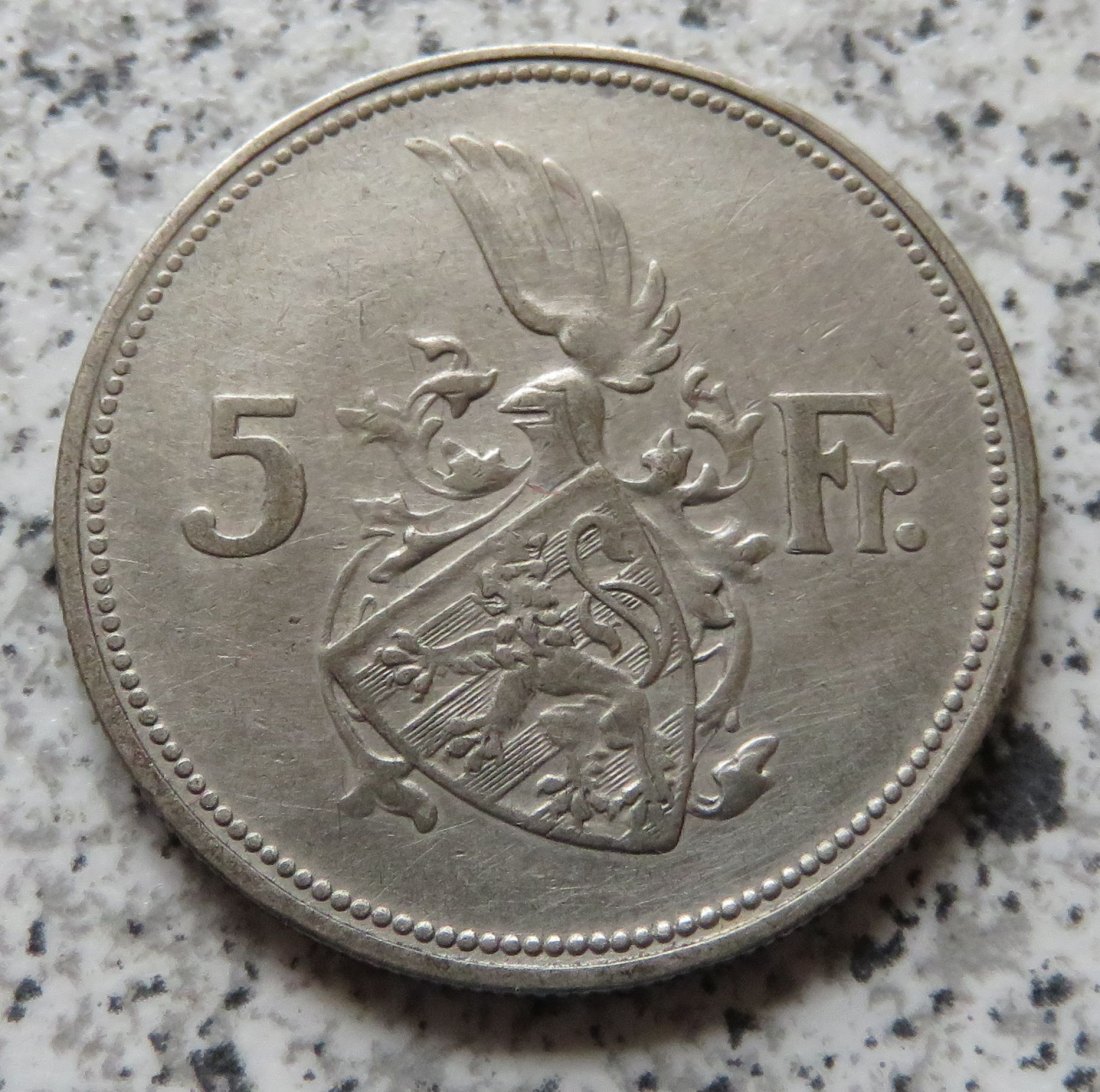  Luxemburg 5 Francs 1929   