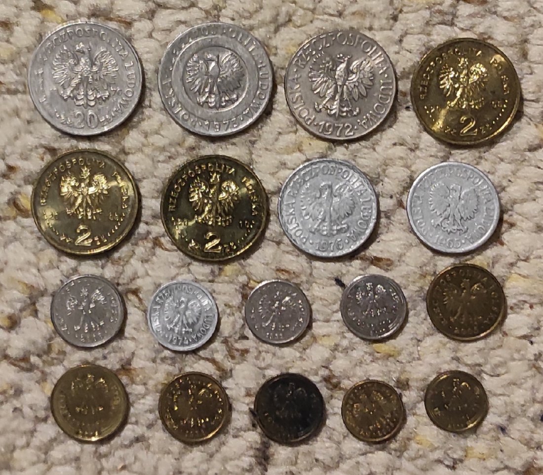  Polen Münzlot mit 18 verschiedenen Münzen   