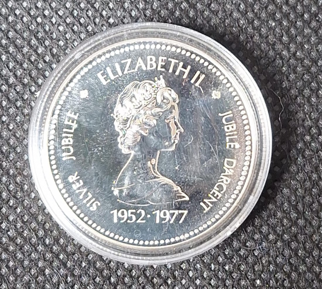  Canada Silber Gedenkmünze, 1 Dollar 1977, Thronjubiläum Elizabeth II.,Feingewicht 11,6 Gramm   