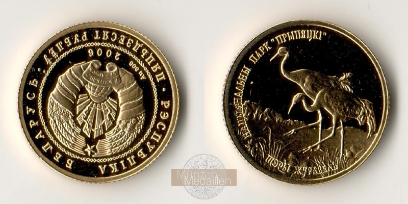 Weissrussland, Republik seit 1992. MM-Frankfurt Feingold: 7,20g 50 Rubel 2006 