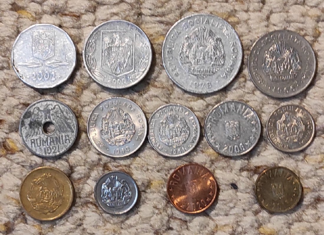  Set 068: Rumänien Münzlot mit 13 verschiedenen Münzen   