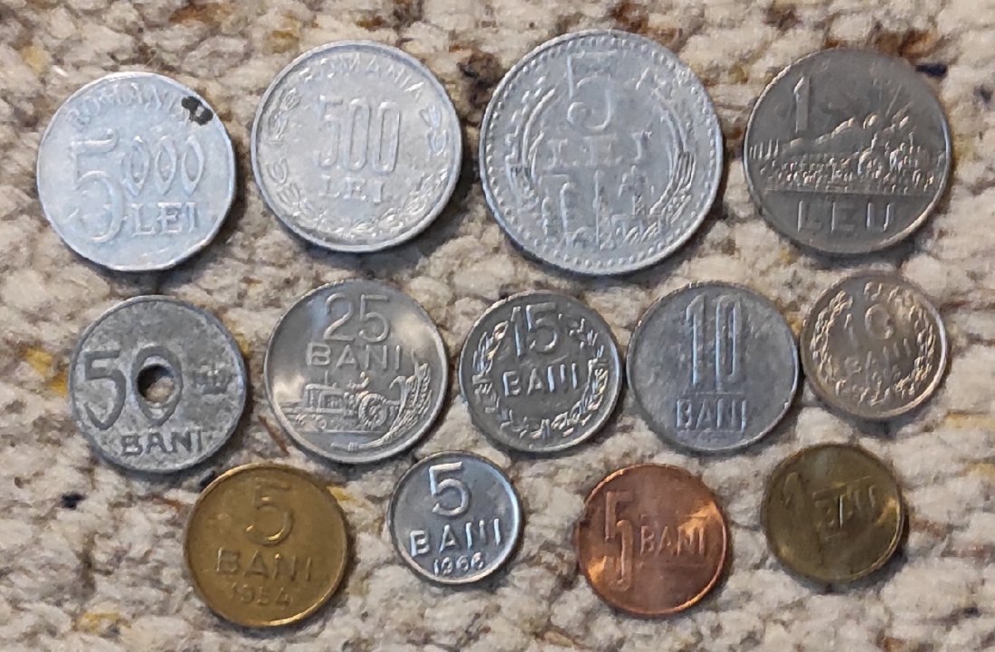  Set 068: Rumänien Münzlot mit 13 verschiedenen Münzen   