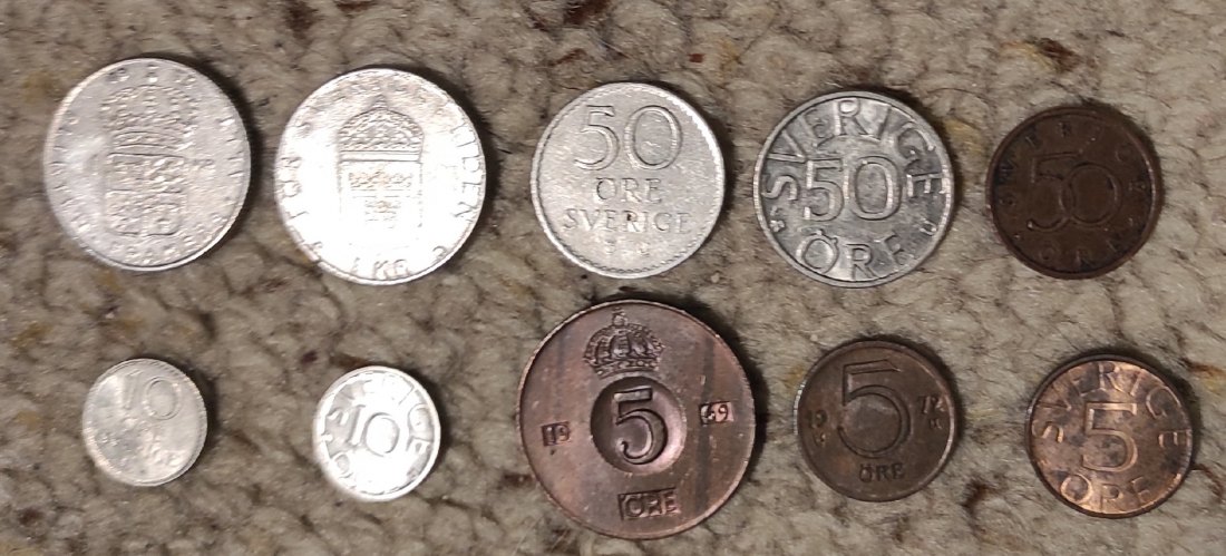  Set 069: Schweden Münzlot mit 10 verschiedenen Münzen   