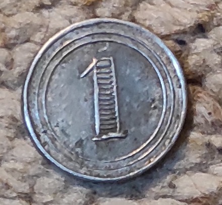  Unbekannter Token Vorderseite 1, Rückseite Harfe   