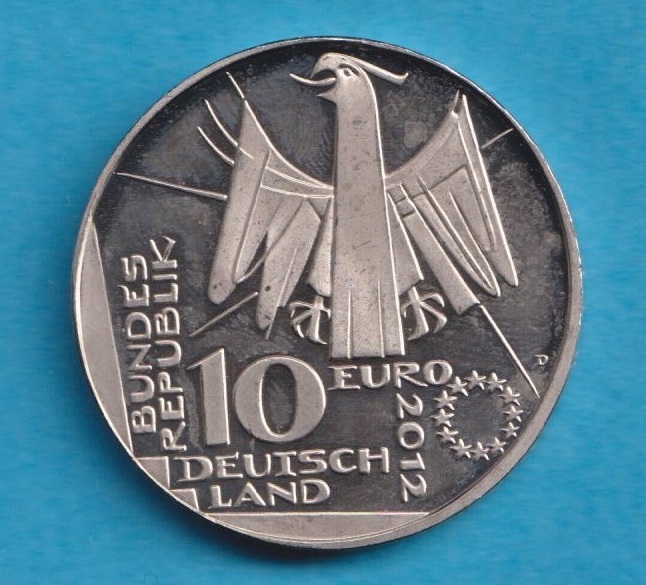  Deutschland 10 Euro 2012 100 Jahre Deutsche National  Bibliothek   