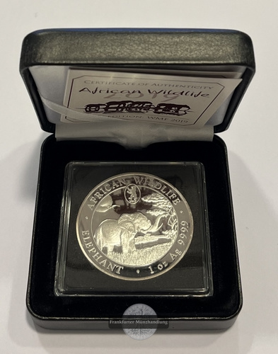  Somalia  100 Schilling 2019 African Wildlife Elephant FM-Frankfurt  Feinsilber: 31,1g   