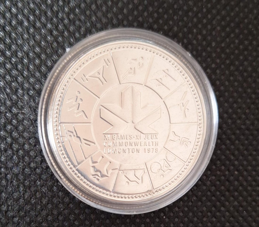  Canada Silber Gedenkmünze, 1 Dollar 1978, Commonwealth Games, Feingewicht 11,6 Gramm Silber   