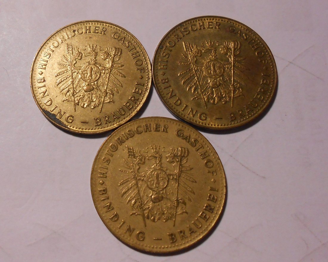  #MED23 Medaillen Historische Gasthöfe, 3 Stück Binding – Brauerei   