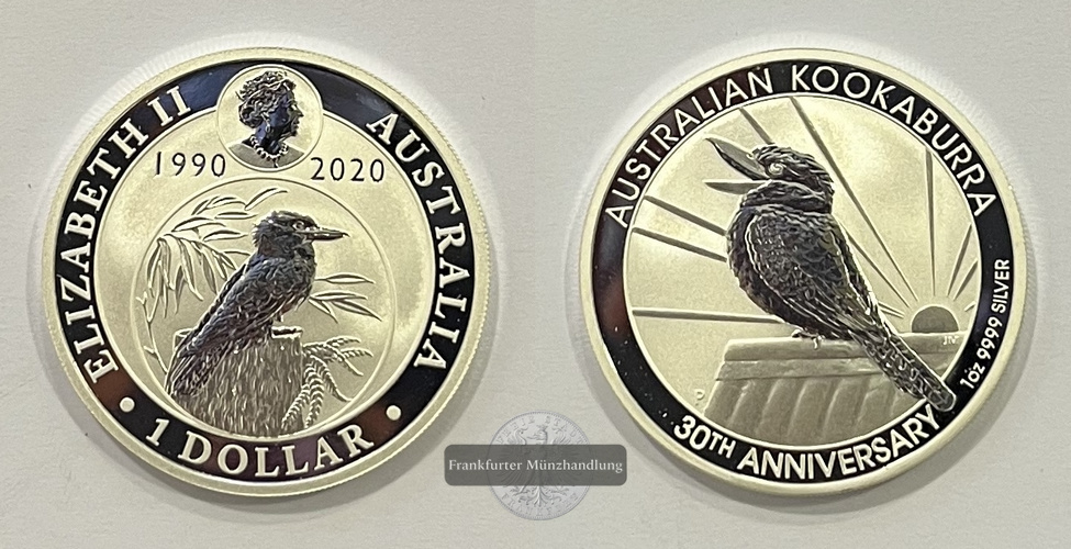  Australien 1 Dollar Kookaburra 2020 30th Anniversary FM-Frankfurt Feinsilber: 31,1g   