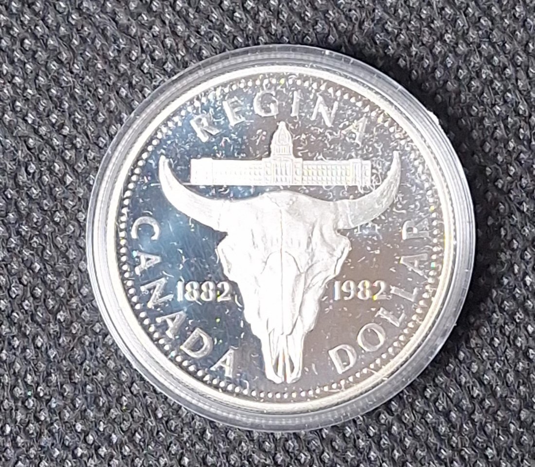  Canada Silber Gedenkmünze, 1 Dollar 1982 Regina, Feingewicht 11,6 Gramm Silber   