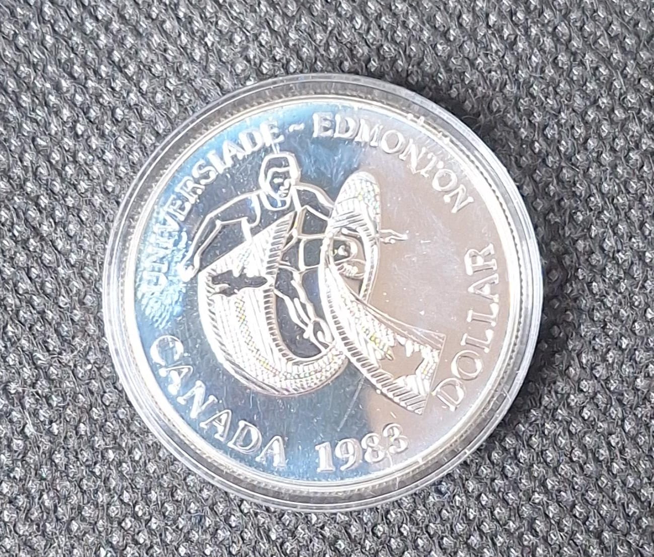  Canada Silber Gedenkmünze 1 Dollar 1983 Universiade Edmonton, Feingewicht 11,6 Gramm Silber   