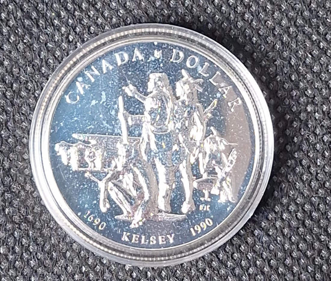  Canada Silber Gedenkmünze 1 Dollar 1990 Kelsey, Feingewicht 11,6 Gramm Silber   