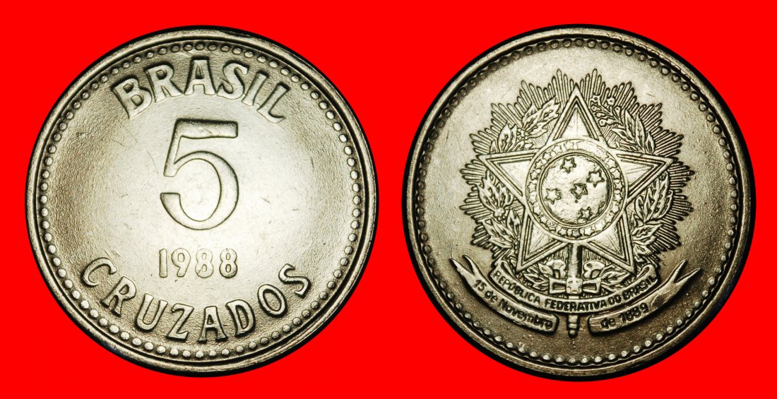  Ⰺ SOUTHERN CROSS (1986-1988): BRAZIL ★ 5 CRUZADOS 1988! ERROR!★LOW START ★ NO RESERVE!   