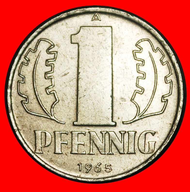  Ⰺ HAMMER AND COMPASS (1960-1990):COMMUNIST GERMANY★1 PFENNIG 1965A! DIES I A★LOW START ★ NO RESERVE!   