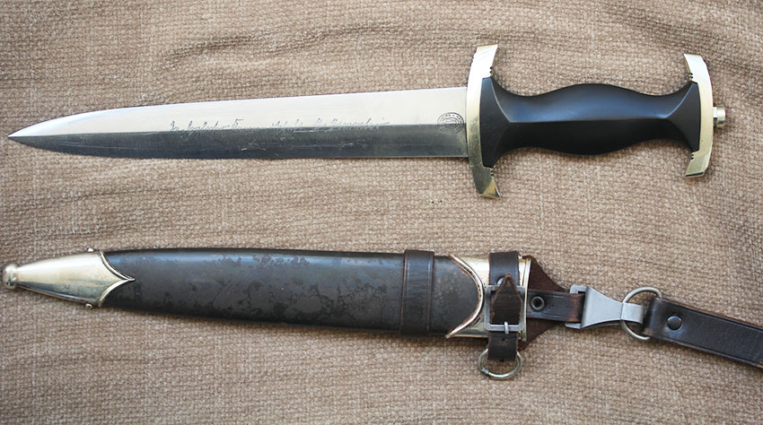  SS Dienstdolch M33, mit seltener Widmung „In herzlicher Kameradschaft H.Himmler“   