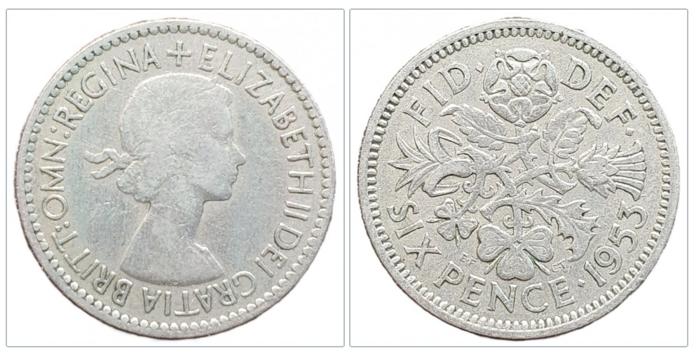 Großbritannien 6 Pence, 1953   