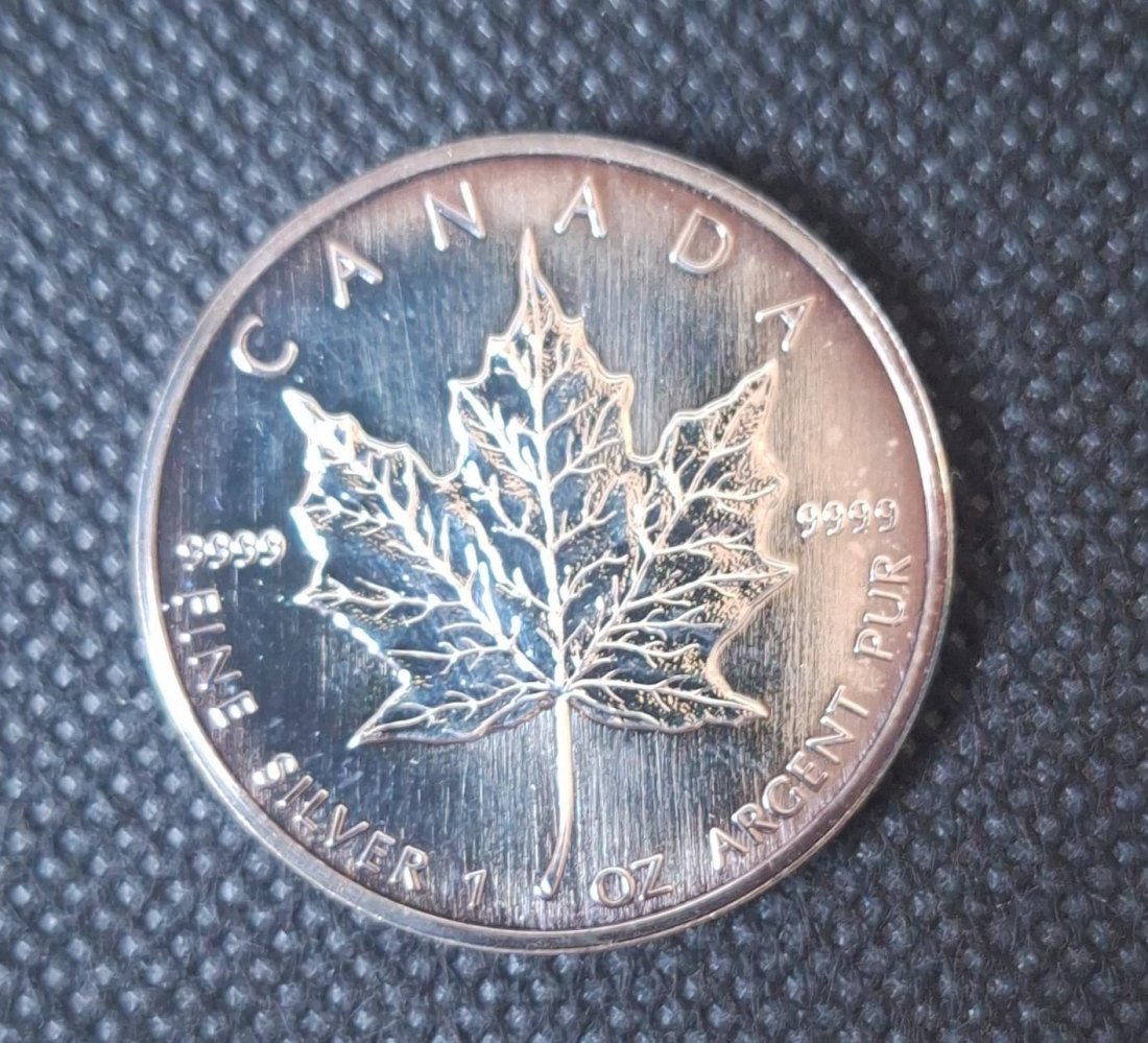  Canada Silber, 5 Dollars 1989 MAPLE LEAF, 1 Unze Silber, mein 1. Exemplar (von 2)   