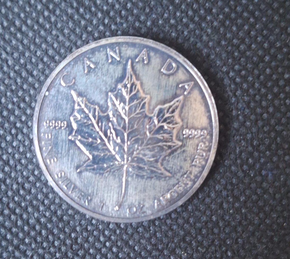  Canada Silber, 5 Dollars 1989 MAPLE LEAF, 1 Unze Silber, mein 2. Exemplar (von 2)   