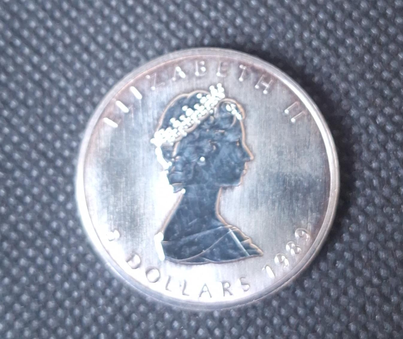  Canada Silber, 5 Dollars 1989 MAPLE LEAF, 1 Unze Silber, mein 2. Exemplar (von 2)   