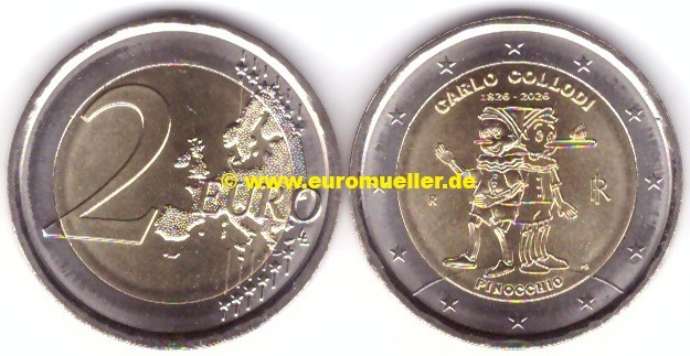 Italien 2 Euro Gedenkmünze 2026...Pinocchio   