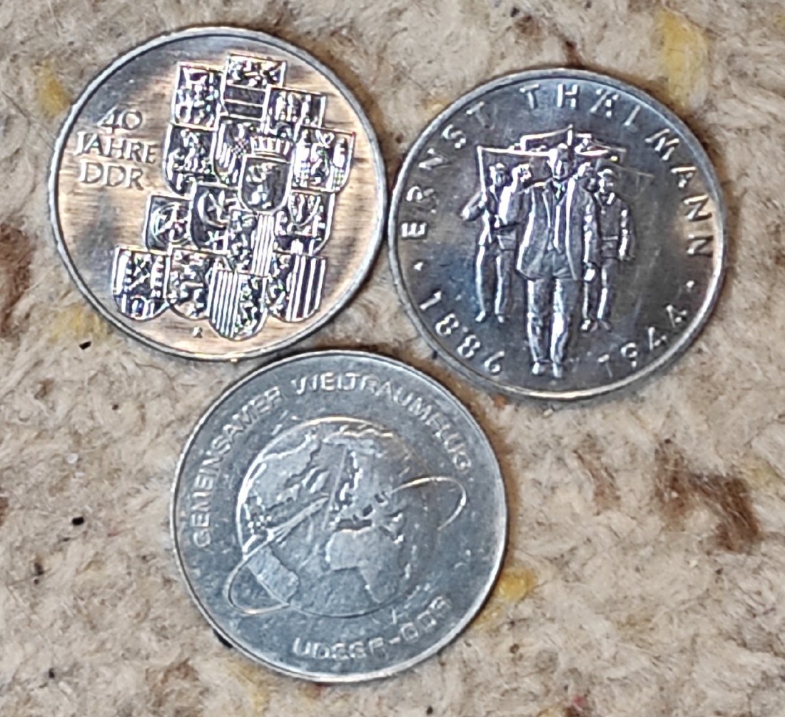  d001: DDR kleines Münzlot mit 3 Münzen   
