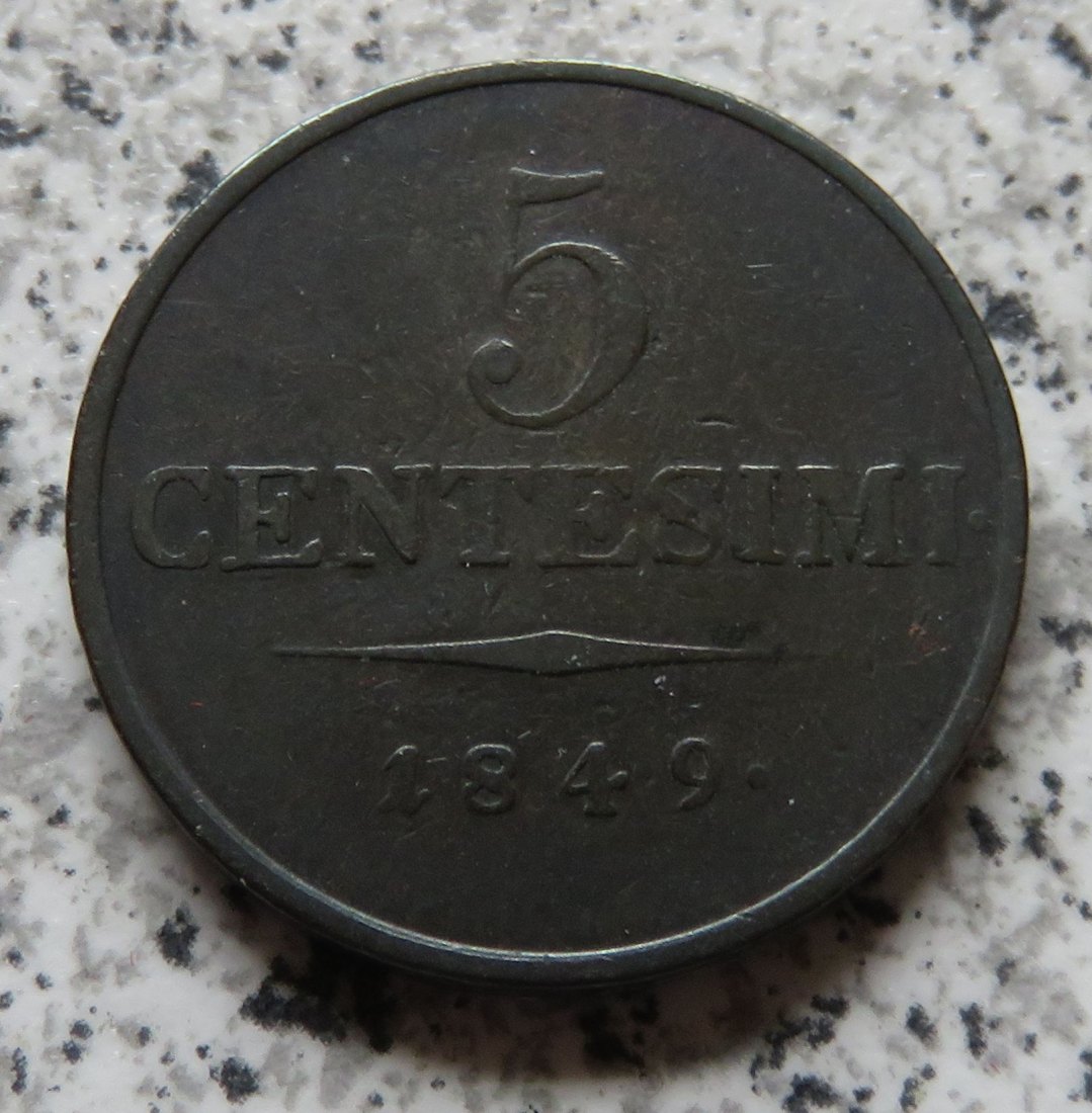  Italien Lombardei und Venetien 5 Centesimi 1849 M   