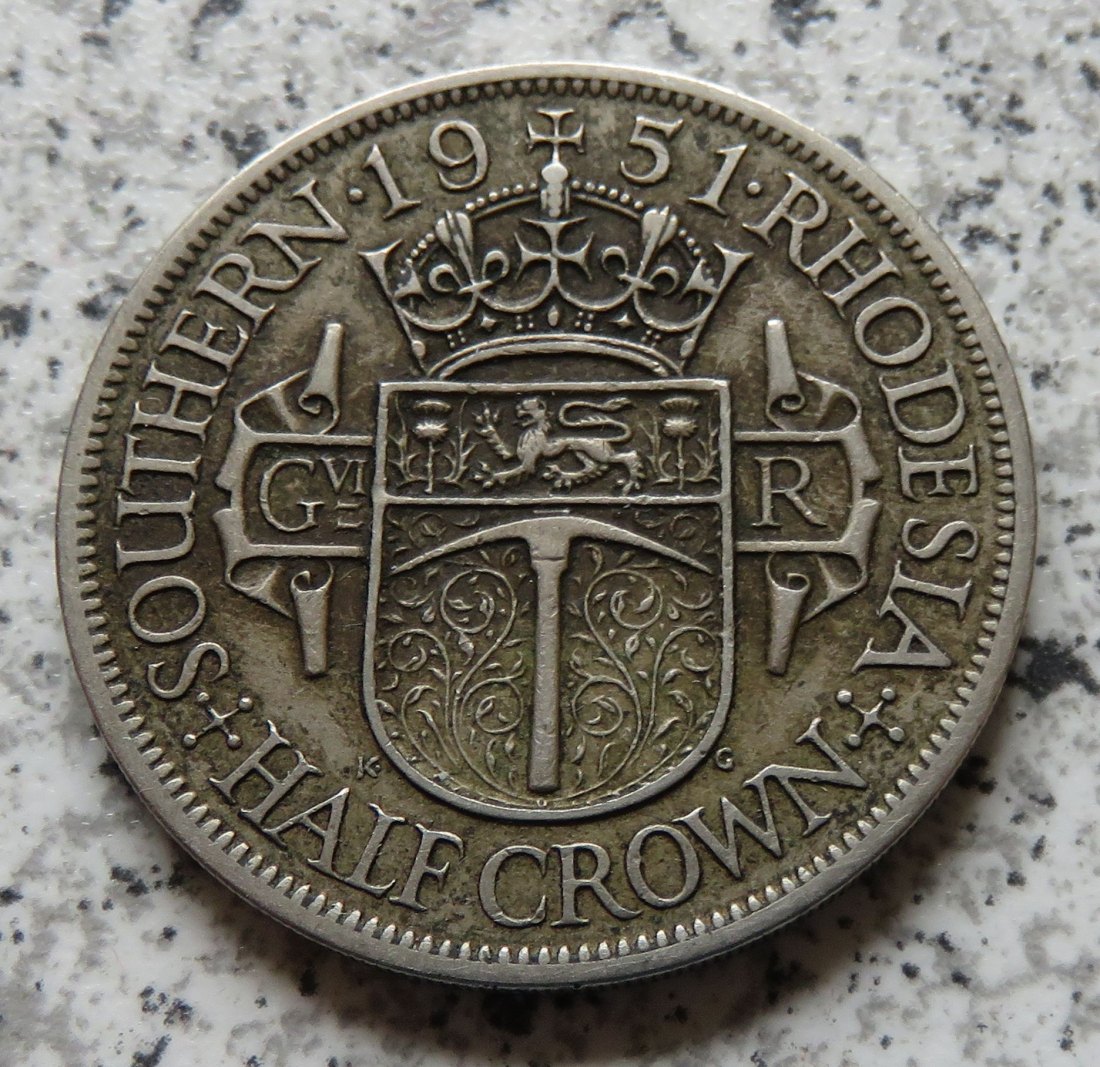  Südrhodesien half Crown 1951 / Südrhodesien 1/2 Crown 1951   