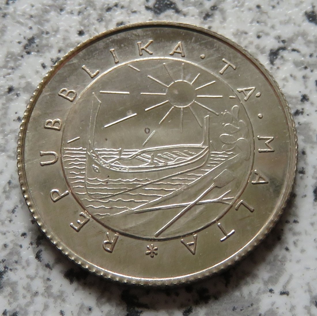  Malta 1 Pfund 1977, PP offen/berührt   