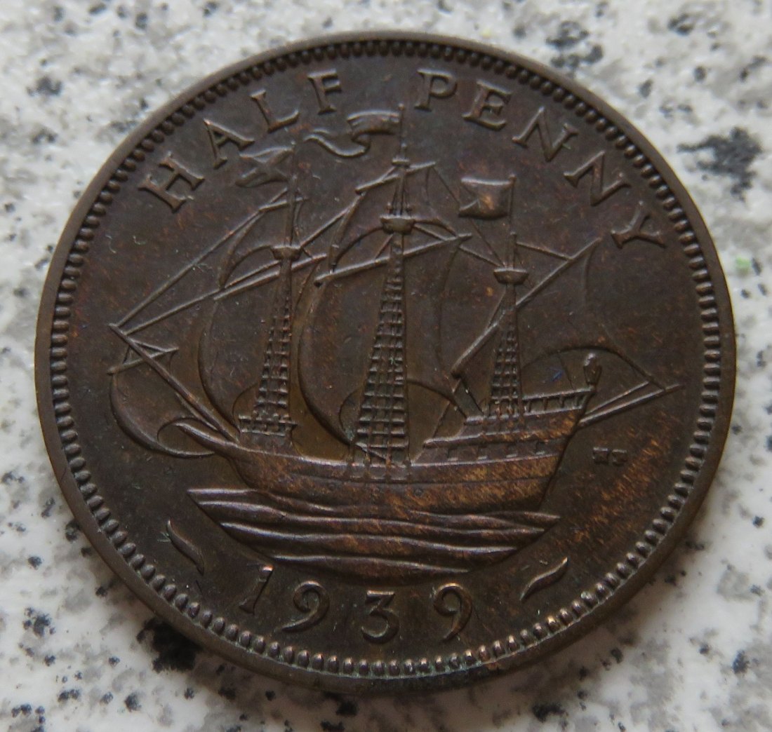  Großbritannien 1/2 Penny 1939 / Großbritannien half Penny 1939   
